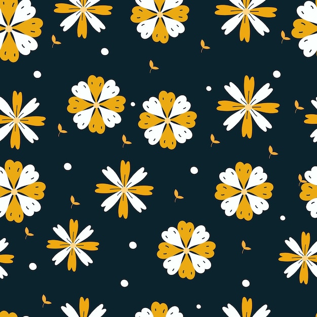 Vector garden flower seamless pattern design background for wallpaper and fabric