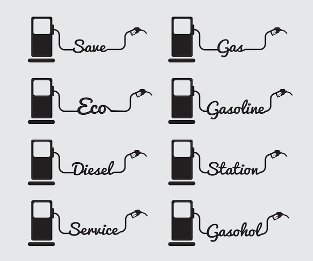 vector gasoline pump nozzle sign gas station icon