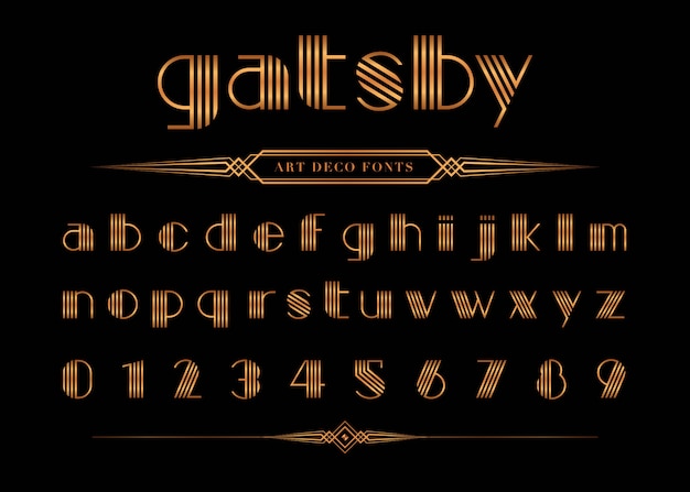 Vector of gatsby font and number