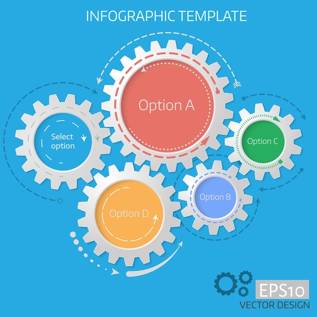 Vettore rapporto di ingranaggio vettoriale per concetti aziendali. può essere utilizzato per infografica, stampa pubblicitaria, sito web, modello moderno, modello educativo, brochure aziendale o diagramma di sistema