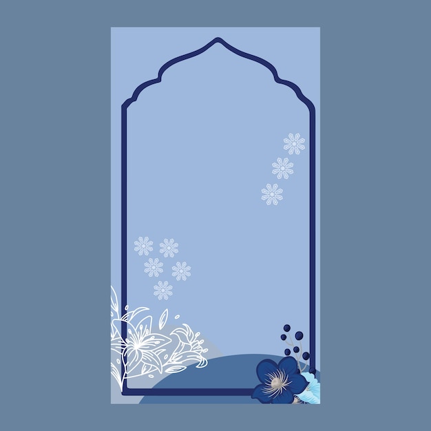 vector gebedskleed met prachtige blauwe bloemen Islamitisch Arabisch textiel gebedskleed