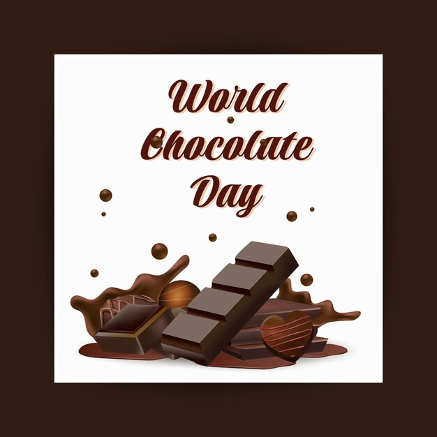 Vector gedetailleerde illustratie van de Wereld Chocoladedag