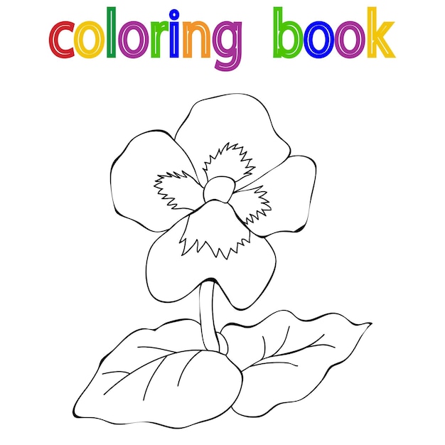 Vector geïsoleerd kleurboek bloemen eenvoudig