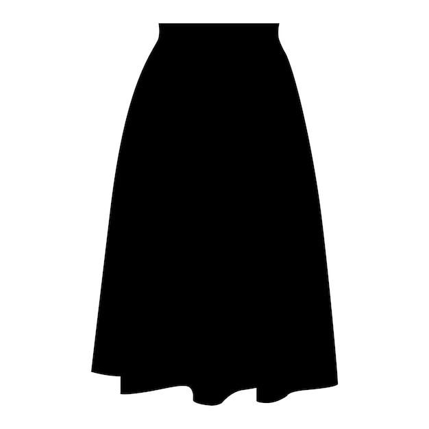 Vector geïsoleerd zwart silhouet van een damesrok