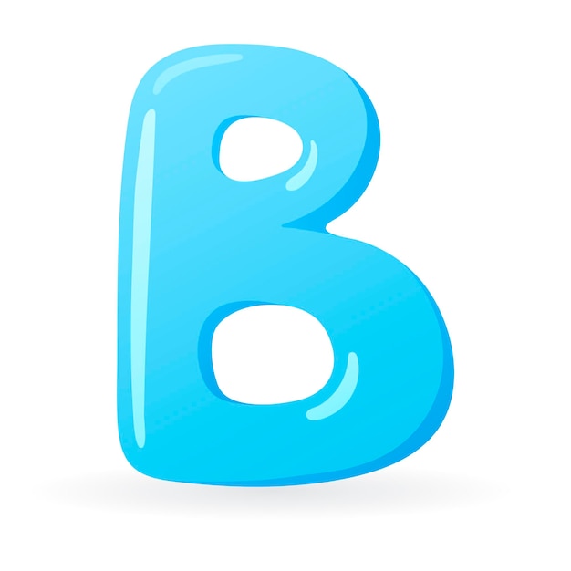 Vector geïsoleerde cartoon letter B van het Engelse alfabet