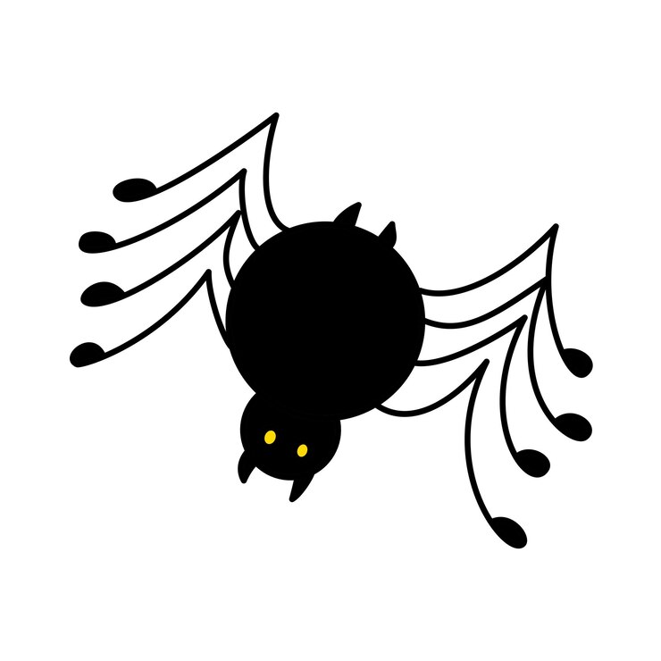Vector geïsoleerde halloween-element zwarte horror spider