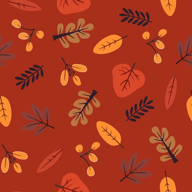 Vector geïsoleerde illustratie van een patroon met herfstbladeren Herfst achtergrond