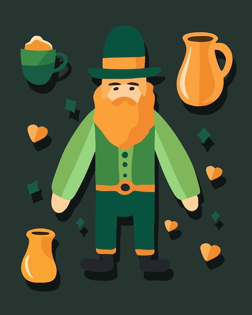 Vector geïsoleerde illustratie van Saint Patrick's day