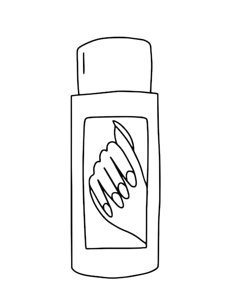 Vector gel polish remover tube doodle sketch