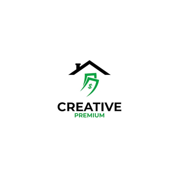 Vector geld huis logo ontwerp concept illustratie idee