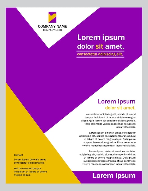 vector gele en violette zakelijke brochure