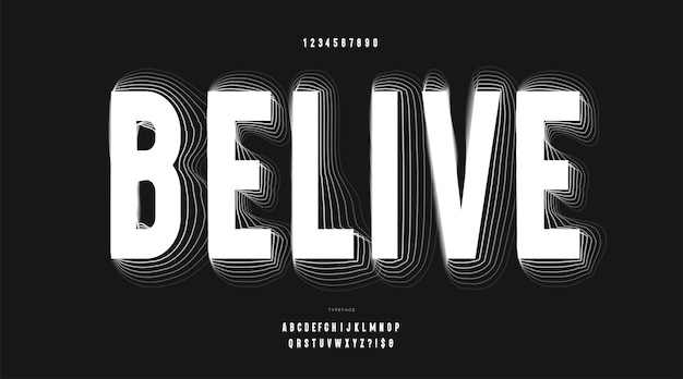 Vector geloof trendy 3d lettertype witte moderne typografie