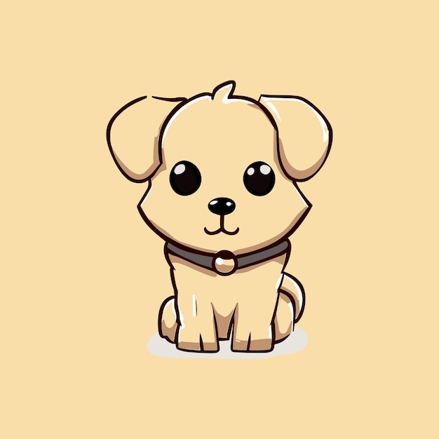 Vector gelukkige kleine hond schattige grappige puppy vector schattige hond haar tong uitsteekt cartoon icoon