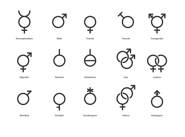 Vector vector gender icons on white background