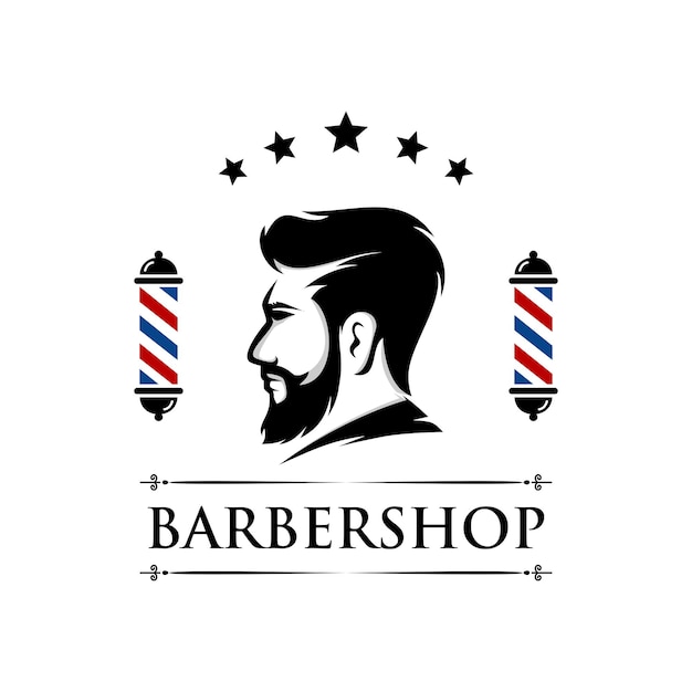 Vector gentleman barbershop logo ontwerp