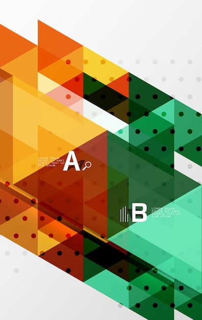 Vector geometric abstract background minimalistic design with option text