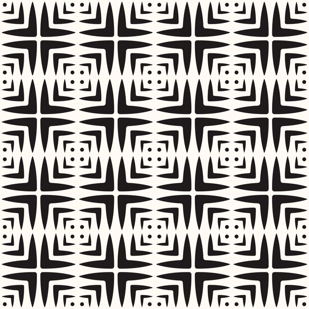 Vector geometric abstract seamless monochrome pattern texture background