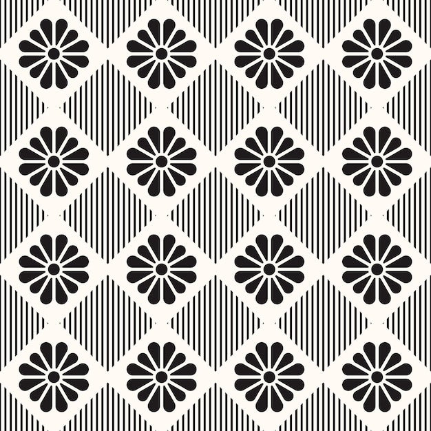 Vector Geometric Abstract Seamless Monochrome Pattern Texture Repeating Background