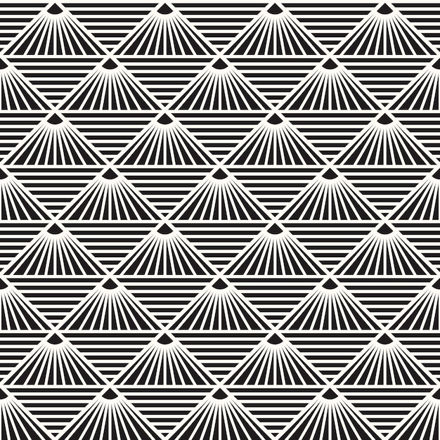 Vector geometric abstract seamless monochrome pattern texture repeating background