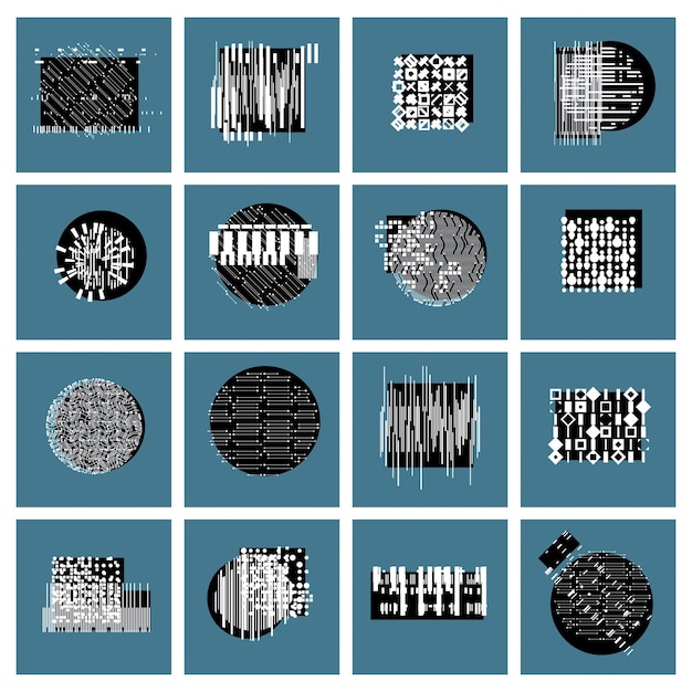 Вектор Набор векторных геометрических композиций, коллекция абстрактного графического искусства.