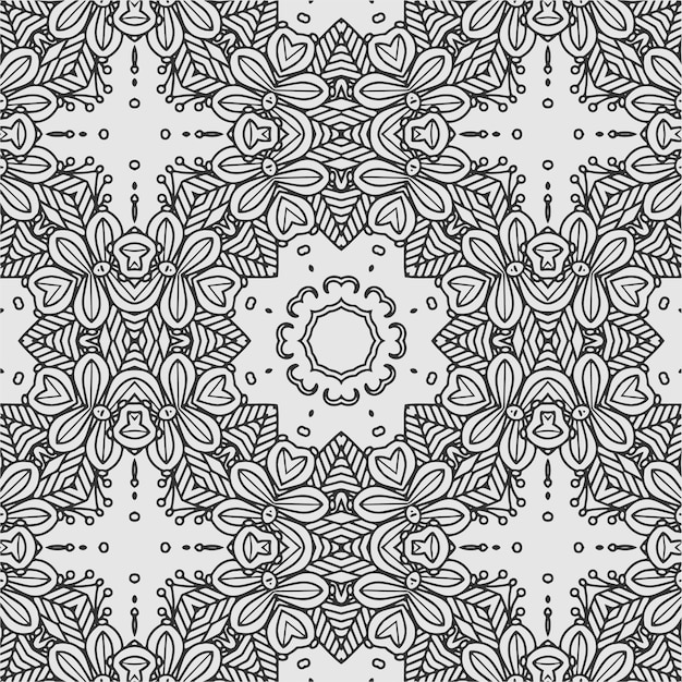 vector geometric flower coloring Book shapes and pattern background.