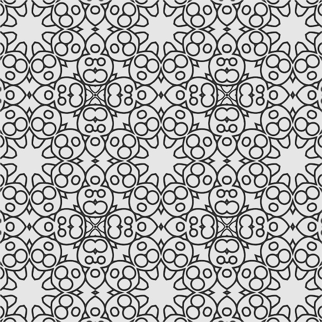 Vector vector geometric flower coloring book shapes and pattern background.