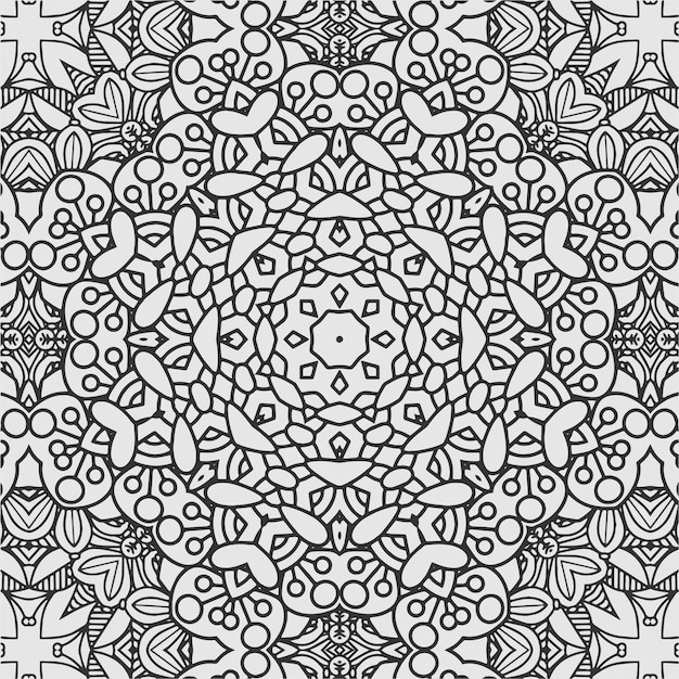 vector geometric flower coloring Book shapes and pattern background.