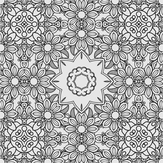 vector geometric flower coloring Book shapes and pattern background.