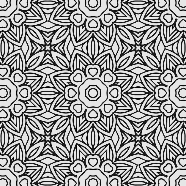 vector geometric flower shapes pattern background.