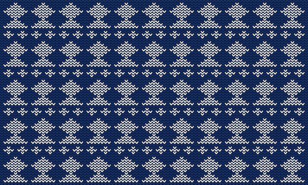 Vector Geometric Knitted Pattern Blue And White Festive Sweater Design Seamless Knitted Pattern
