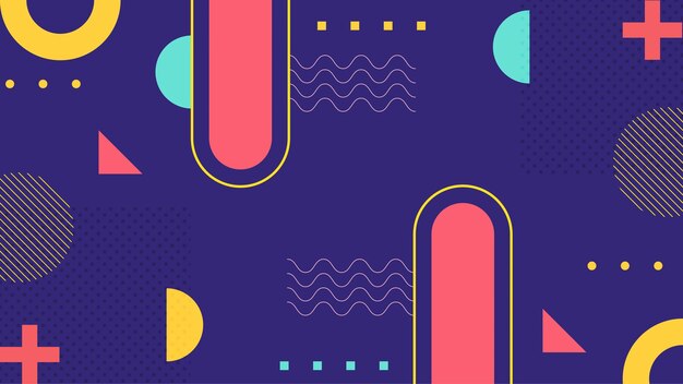 Vector geometric memphis background design