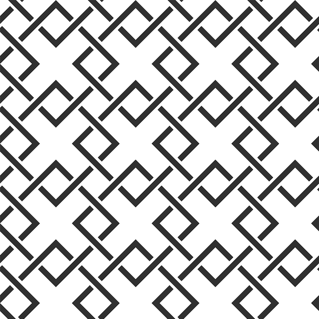 Vector geometric monochrome seamless ornate pattern background