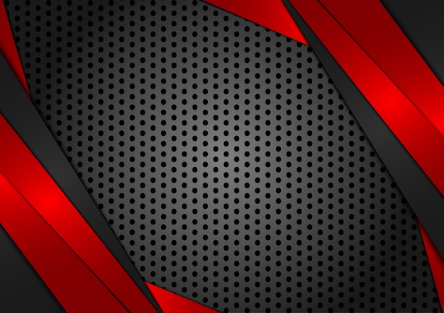 Vector geometric red and black abstract background