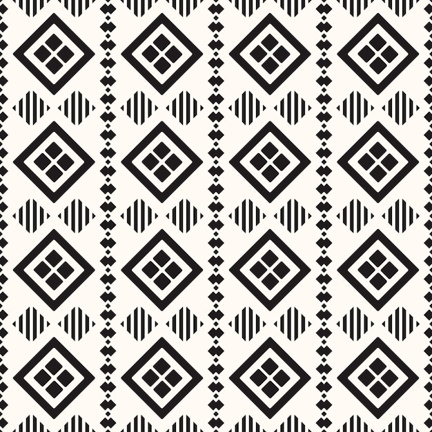 Vector Geometric Seamless Monochrome Pattern