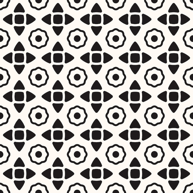 Vector Geometric Seamless Monochrome Pattern