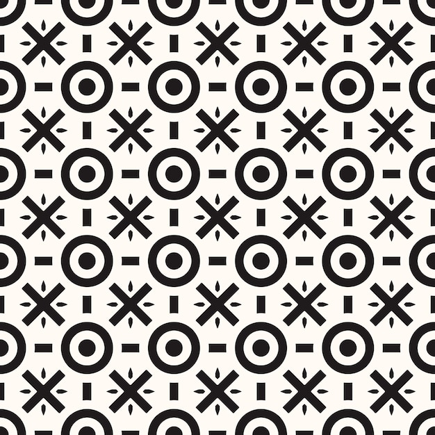 Vector Geometric Seamless Monochrome Pattern