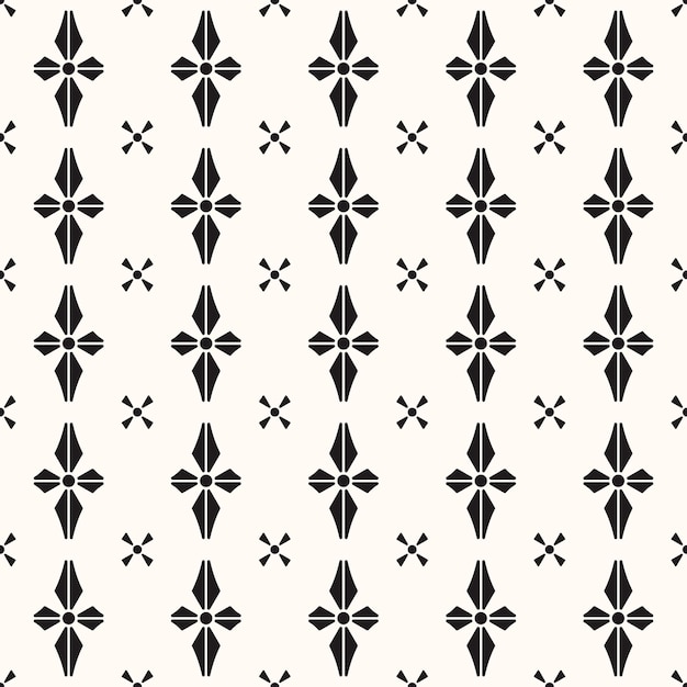 Vector Geometric Seamless Monochrome Pattern