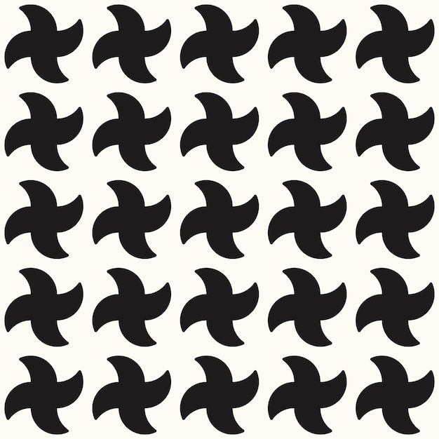 Vector Geometric Seamless Monochrome Pattern