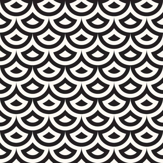 Vector geometric seamless monochrome pattern