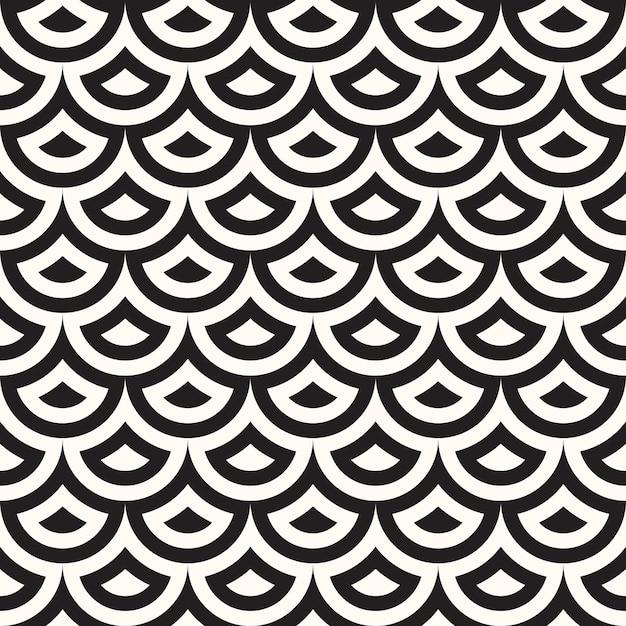 Vector geometric seamless monochrome pattern