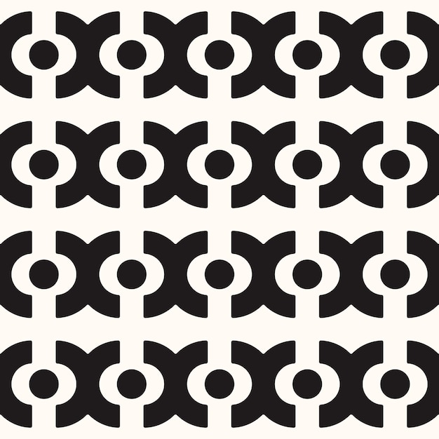 Vector geometric seamless monochrome pattern