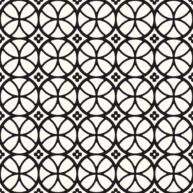 Vector Geometric Seamless Monochrome Pattern