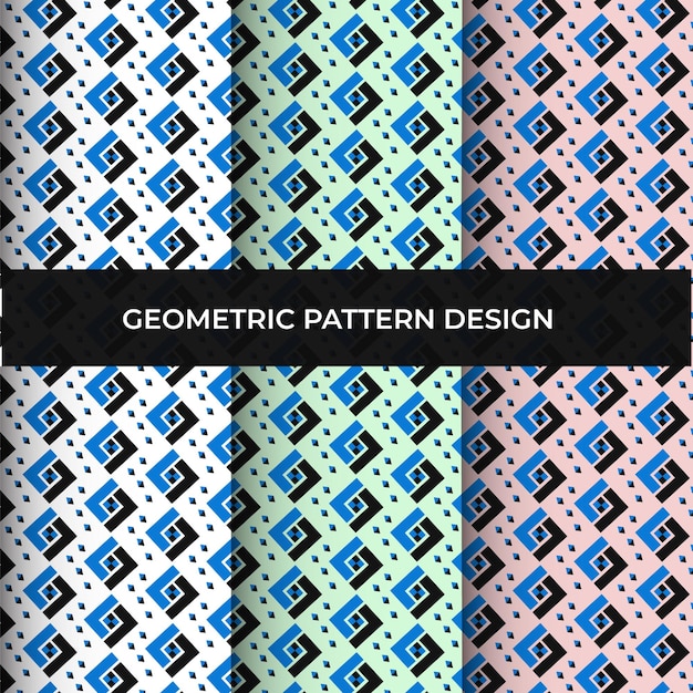 vector geometric seamless patterns collection black and bright colorful background swatches