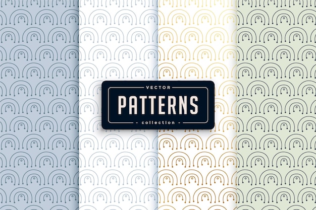 Vector geometric seamless patterns collection