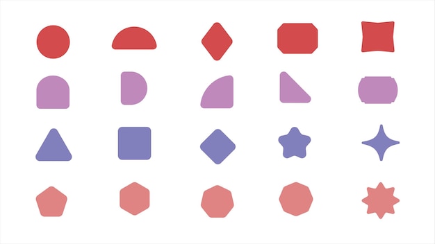 vector geometric shapes icon set