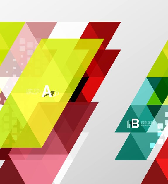 Vector geometrisch abstract minimalistisch ontwerp als achtergrond met optietekst