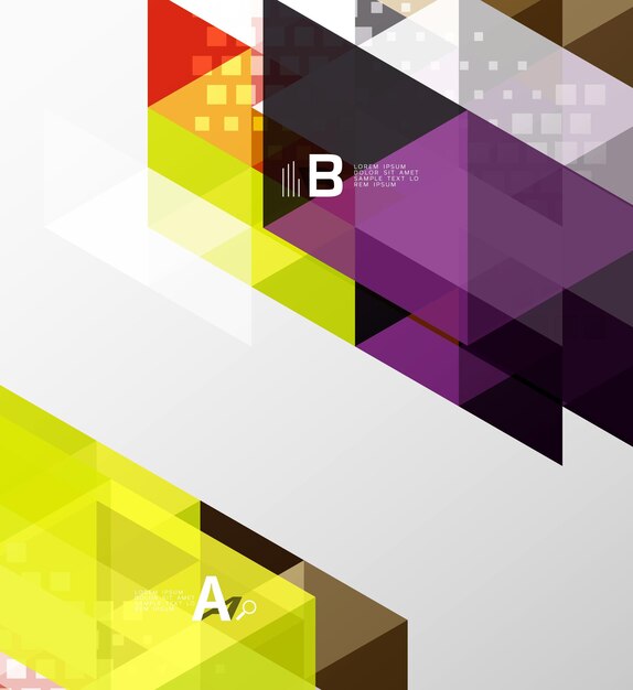 Vector geometrisch abstract minimalistisch ontwerp als achtergrond met optietekst