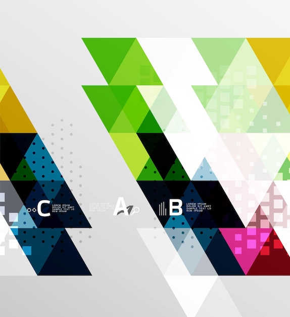 Vector geometrisch abstract minimalistisch ontwerp als achtergrond met optietekst