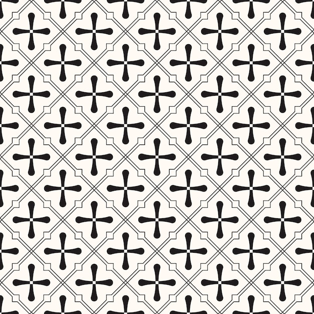 Vector geometrische abstracte naadloze zwart-wit patroon textuur herhalende achtergrond