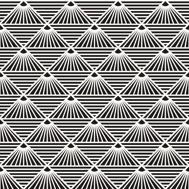 Vector geometrische abstracte naadloze zwart-wit patroon textuur herhalende achtergrond